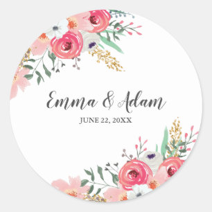 Rond Sticker Élégant Mariage d'enveloppe Eucalyptus