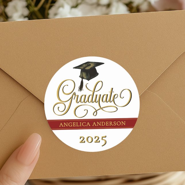 Rond Sticker élégant pour graduation de script (Créateur téléchargé)
