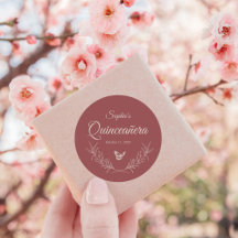 Sticker Elegant Rose intemporel Mauve Quinceañera