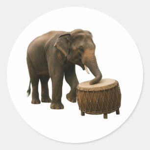 Rond Sticker éléphant à tambour