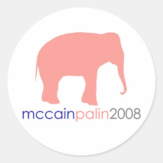 Rond Sticker Eléphant Républicain Rose