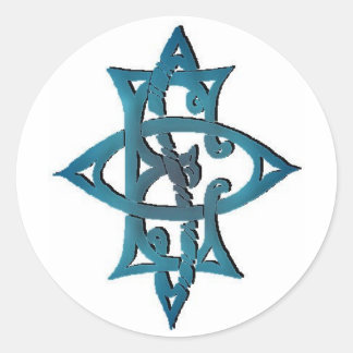 Rond Sticker Emblem O.E.S. (Tatouage Bleu Acier)