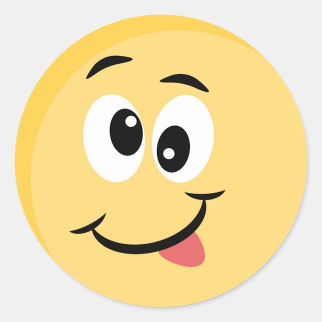 Rond Sticker Emoji avec un visage heureux (Devant)