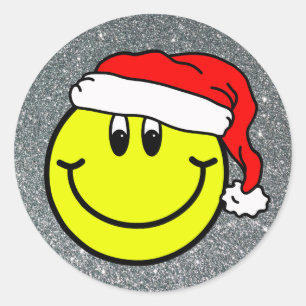 Rond Sticker Emoji Tour du visage souriant du Père No
