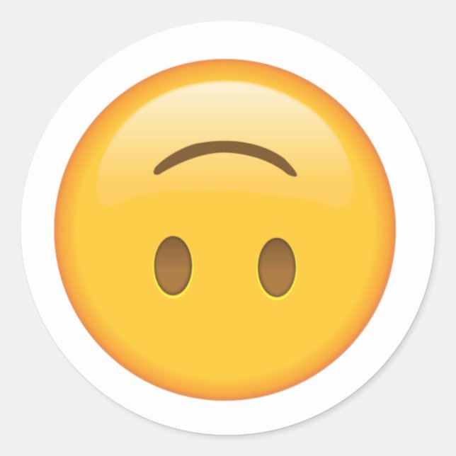 Rond Sticker Emoji Vers Le Bas (Devant)