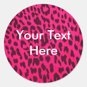 Rond Sticker Empreinte de léopard rose clair
