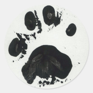 Rond Sticker Empreinte de patte de tigre blanc (petit)