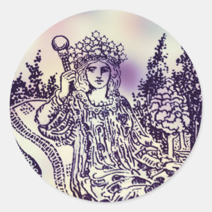 Rond Sticker Empress Tarot Card