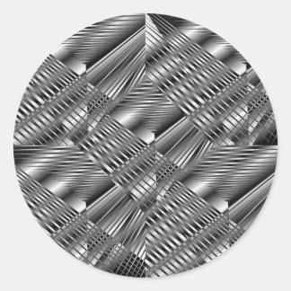 Rond Sticker en argent métallique