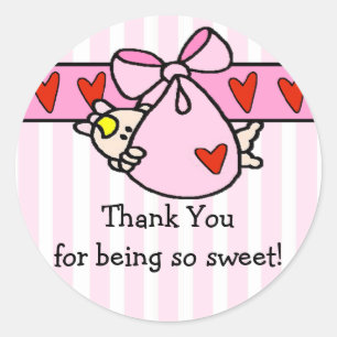 Rond Sticker en Baby shower Merci pour bébé de Pékin