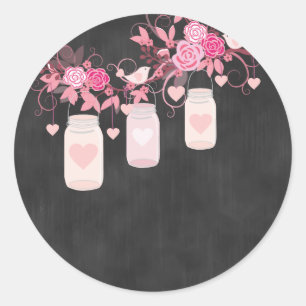 Rond Sticker en carton rose Mason