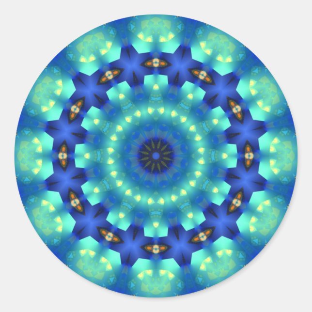 Rond Sticker en cercle magique bleu clair (Devant)