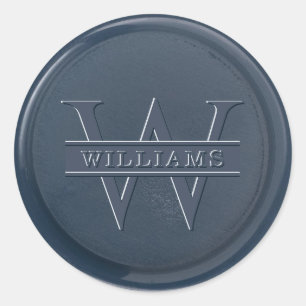 Rond Sticker en cire bleu Monogram Navy