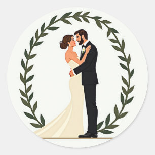 Rond Sticker en couple Mariage d'amour éternel