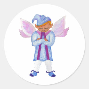 Rond Sticker en Elf Bleu Pénus