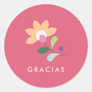 Rond Sticker en fleurs botaniques Cinco de Mayo - Magen