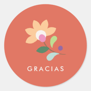 Rond Sticker en fleurs botaniques Cinco de Mayo - Tomat