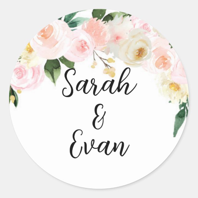 Rond Sticker en fleurs printanières (Devant)