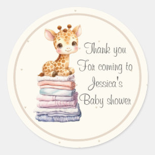 Rond Sticker en Giraffe pour bébé mignonne