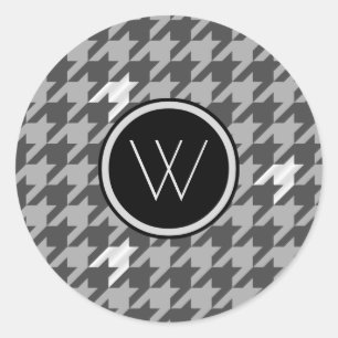 Rond Sticker en houndstook gris et argenté