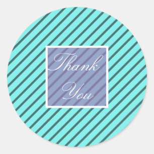 Rond Sticker en Mariage de Merci turquoise élégant