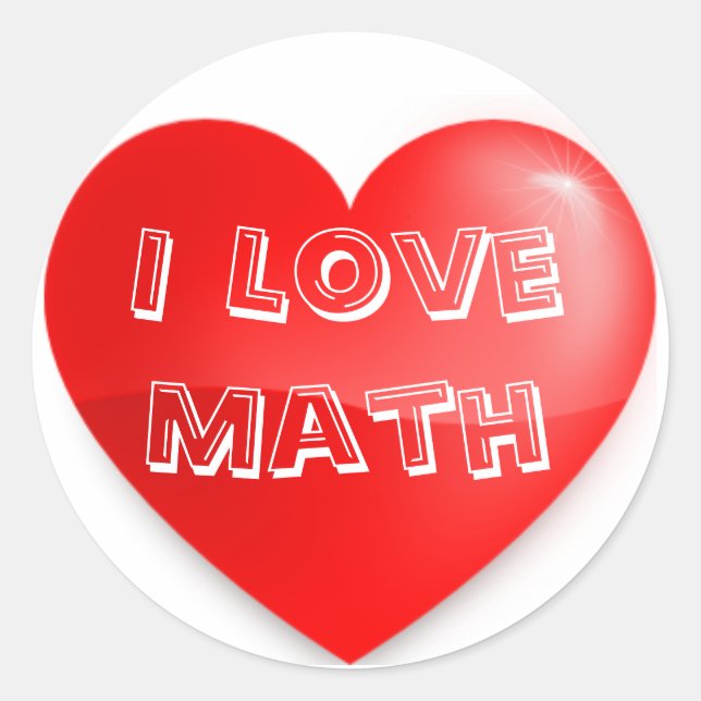Rond Sticker en mathématiques I Love du professeur Chri (Devant)
