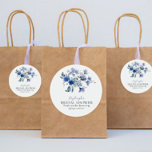 Rond Sticker en Merci à ruban bleu Dusty Calla