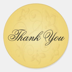 Rond Sticker en Merci de diamètre 1,5 po noir et or