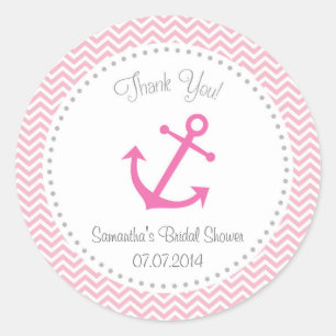 Rond Sticker en Merci de Fête des mariées nautique