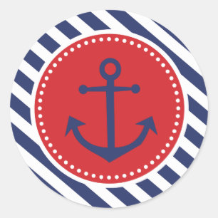 Rond Sticker en Merci de la marine Ancres nautiques