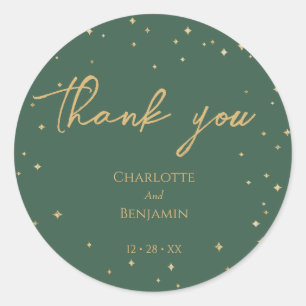 Rond Sticker en Merci de Noël classique simple