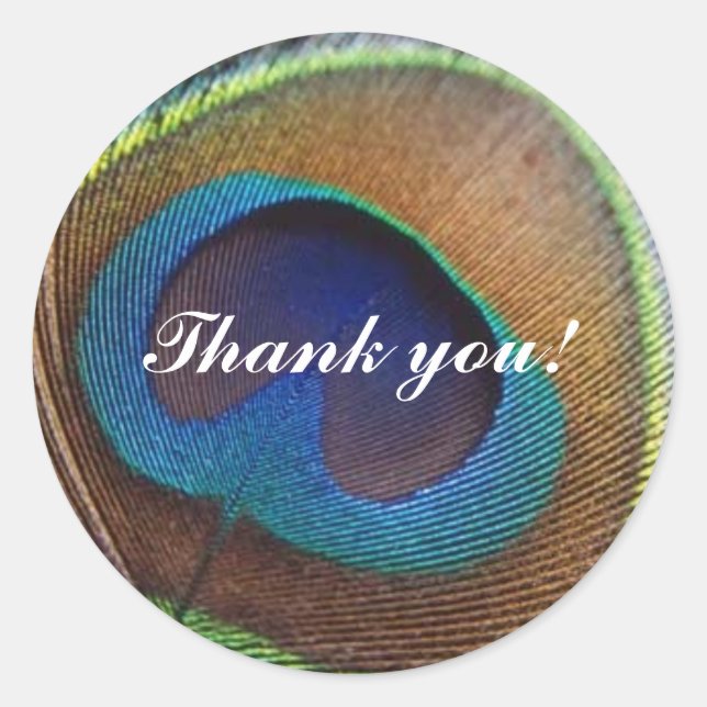 Rond Sticker en Merci de paon (Devant)