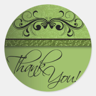 Rond Sticker en Merci de papillon Damask