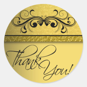 Rond Sticker en Merci de papillon Damask