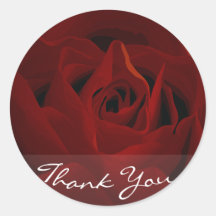 Sticker en Merci de rose rouge profond