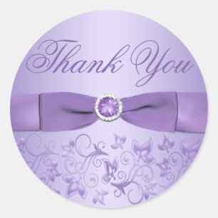 Rond Sticker en Merci floral Lilac