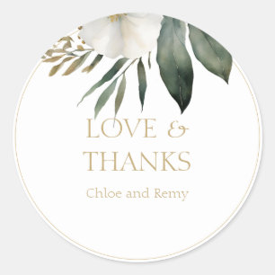 Rond Sticker en Merci Mariage d'aquarelle