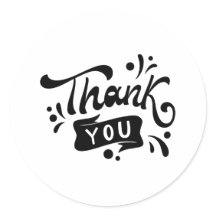 Sticker en Merci minimaliste noir et blanc