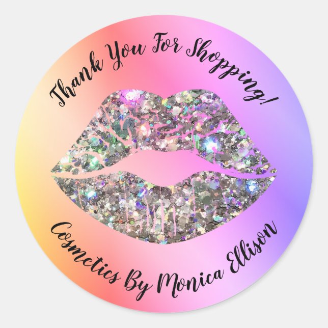 Rond Sticker en Merci parties scintillant (Devant)