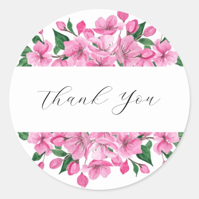 Rond Sticker en Merci rose (Devant)