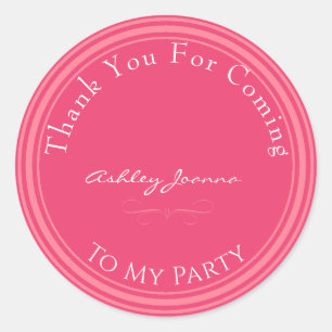 Rond Sticker en Merci rose personnalisé