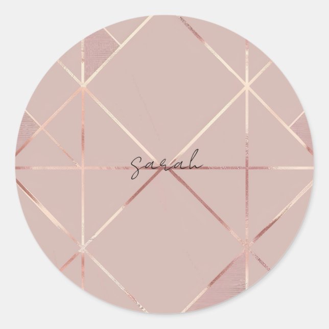 Rond Sticker en or rose (Devant)
