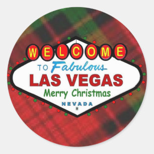 Rond Sticker en plastique de Noël de Las Vegas