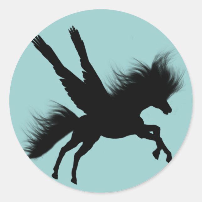 Rond Sticker en silhouette Pegasus (Devant)