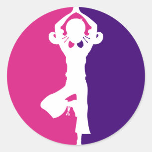 Rond Sticker en silhouette pour fille de Yoga