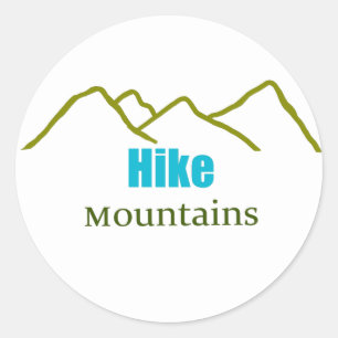 Rond Sticker en silhouette simpliste pour les monts de 