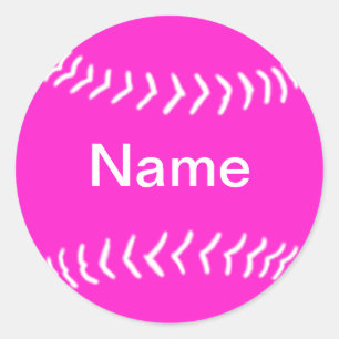 Rond Sticker en silhouette Softball rose