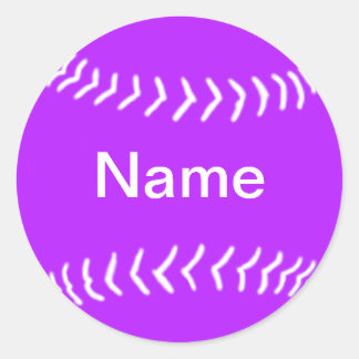 Rond Sticker en silhouette Softball violet