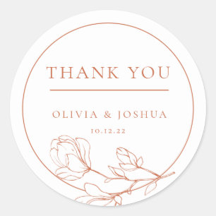 Rond Sticker en terre cuite Mariage classique ronde