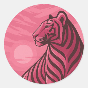 Rond Sticker en tigre Art déco
